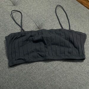 SHEIN Black Ribbed Crop Top